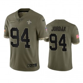 Camiseta Hombre NFL New Orleans Saints Cameron Jordan 94 Olive 2022 Salute To Service Limited